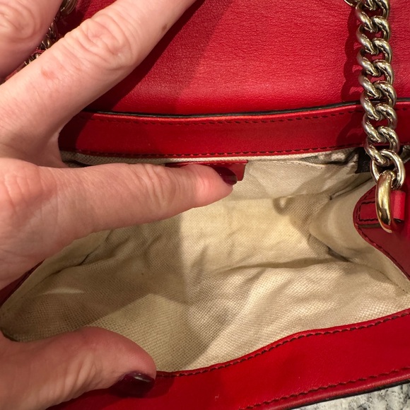 SOLD. SOLD SOLD Gucci Red Emily Leather Crossbody Bag Guccissima Horsebit - Picture 8 of 16